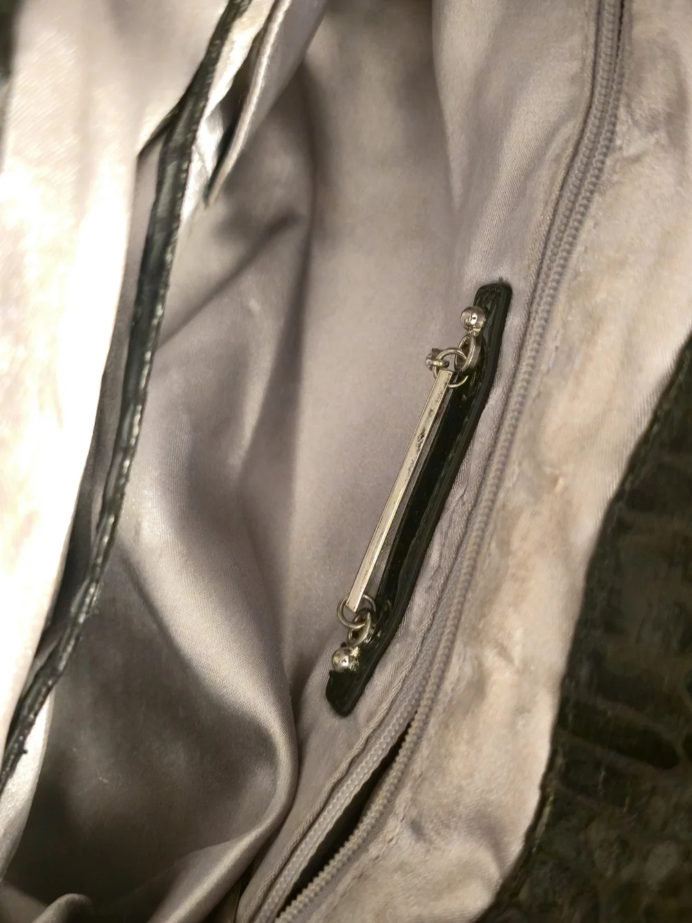 WHBM Black Faux Snakeskin Ruched Evening Clutch Bag - Picture 4 of 5